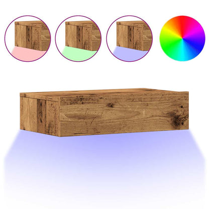TV Cabinets with LED Lights 2 pcs Old Wood 60x35x15.5 cm