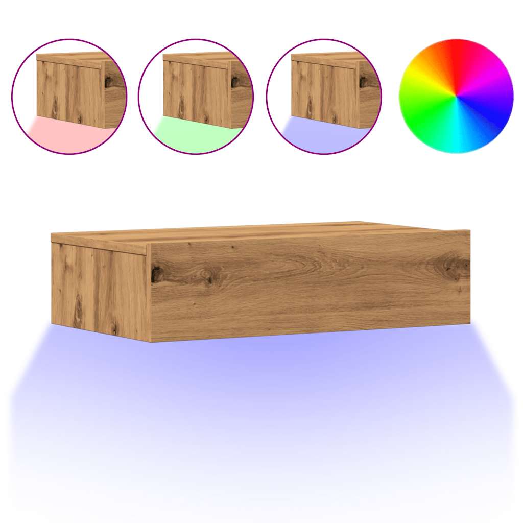 2 Piece TV Cabinet Set with LED Lights Artisan Oak 60x35x15,5 cm