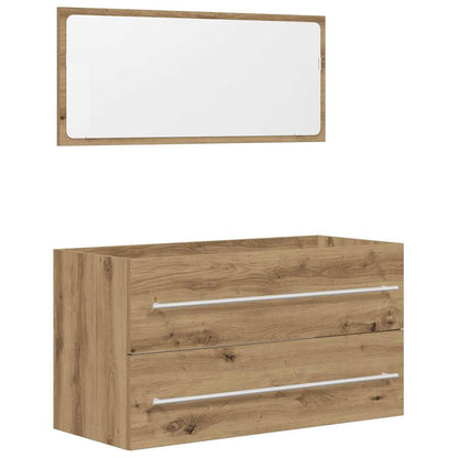 2 Piece Bathroom Furniture Set Artisan Oak Engineered Wood
