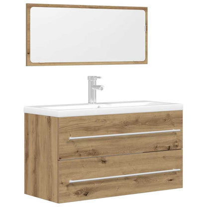 2 Piece Bathroom Furniture Set Artisan Oak Engineered Wood