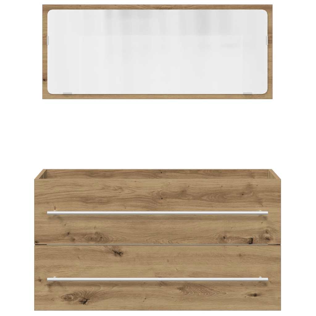 2 Piece Bathroom Furniture Set Artisan Oak Engineered Wood
