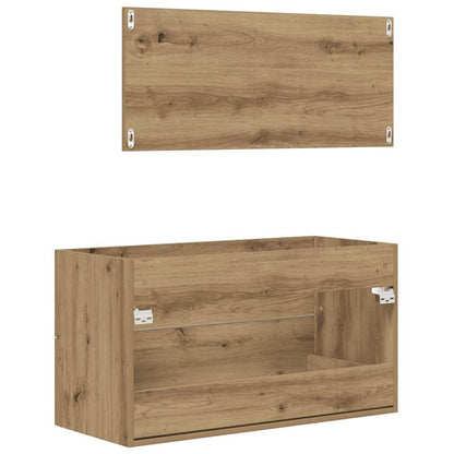 2 Piece Bathroom Furniture Set Artisan Oak Engineered Wood