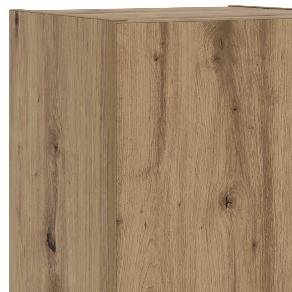 TV Cabinet with LED Lights Artisian Oak 30,5x30x102 cm