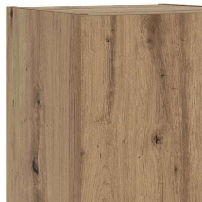 2 Piece TV Cabinet Set with LED Lights Artisian Oak 30,5x30x102 cm