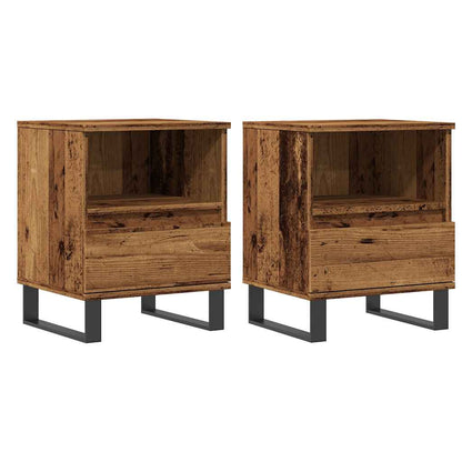 Bedside Cabinets 2 pcs Old Wood 40x35x50 cm Engineered Wood
