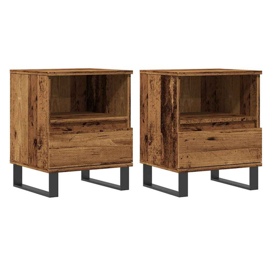 Bedside Cabinets 2 pcs Old Wood 40x35x50 cm Engineered Wood
