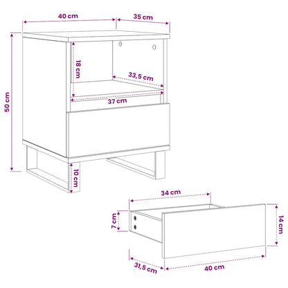 Bedside Cabinets 2 pcs Old Wood 40x35x50 cm Engineered Wood