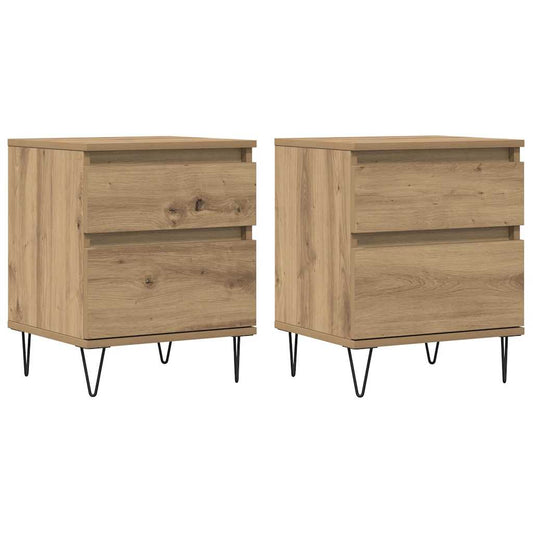 Bedside Cabinets 2 pcs Artisan Oak 40x35x50 cm Engineered Wood