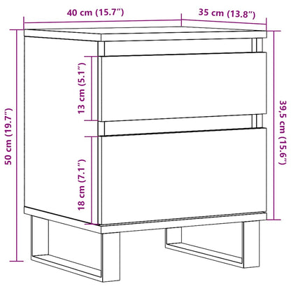 Bedside Cabinets 2 pcs Artisan Oak 40x35x50 cm Engineered Wood