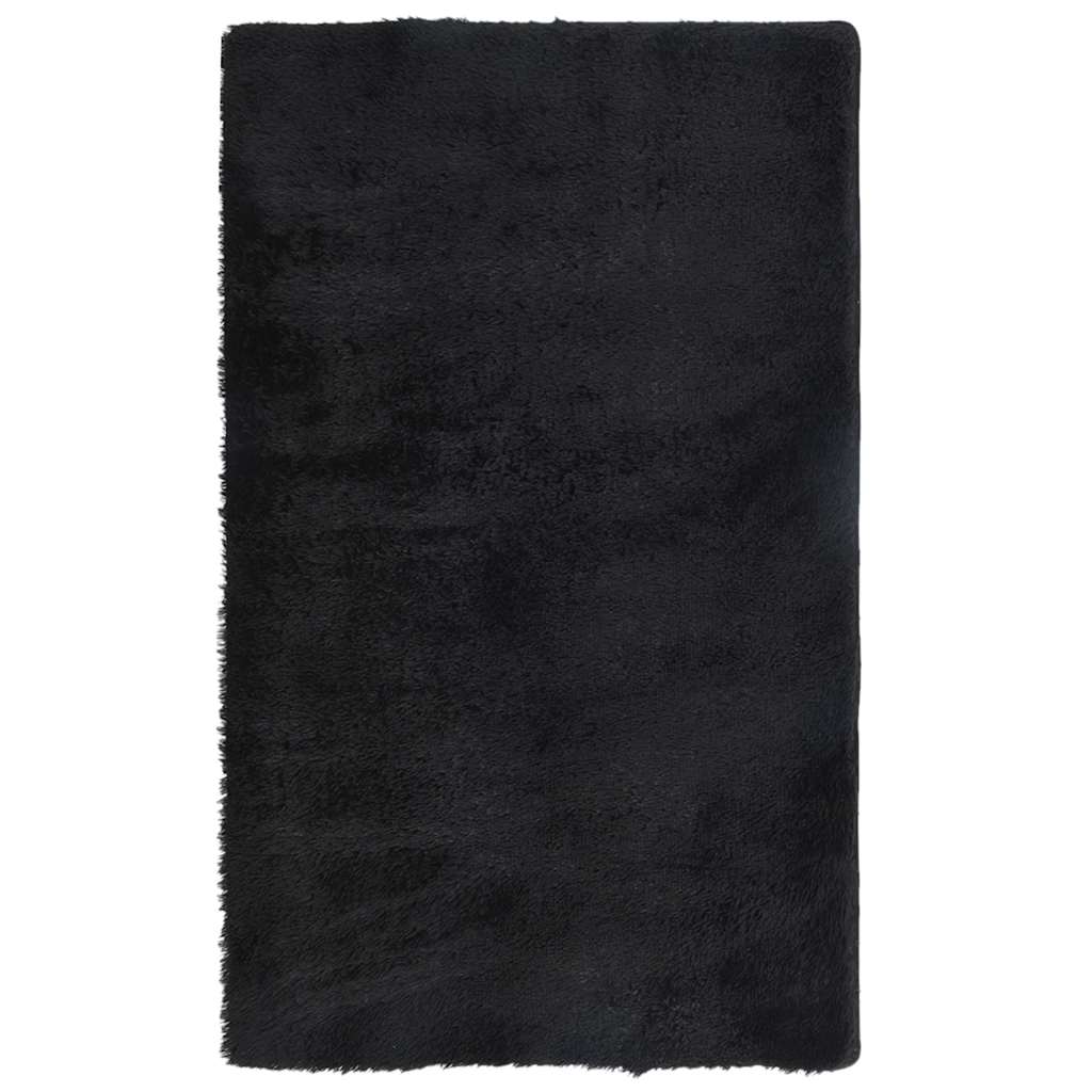 Shaggy Rug High Pile NAVARRA Black 60x100 cm Polyester