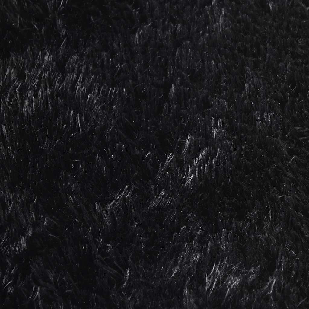 Shaggy Rug High Pile NAVARRA Black 60x100 cm Polyester