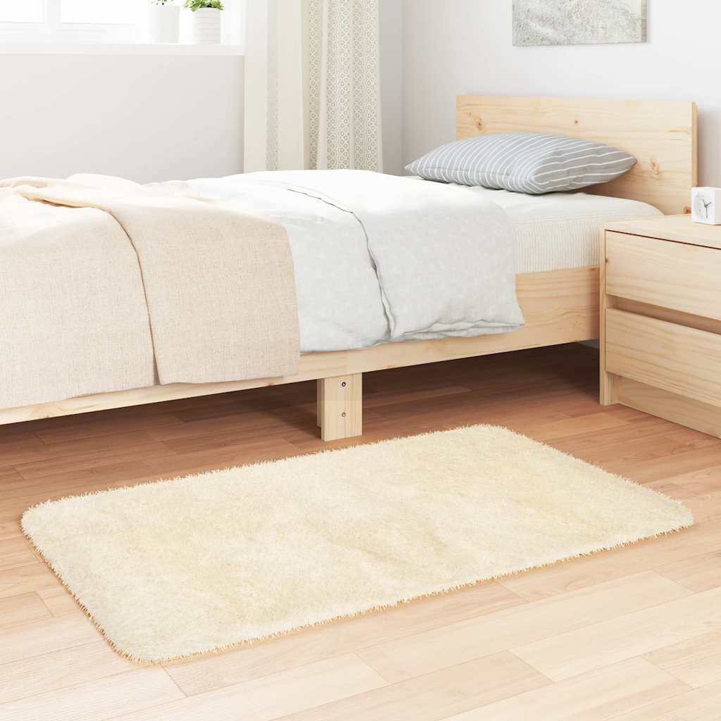 Shaggy Rug High Pile NAVARRA Cream 60x100 cm Polyester