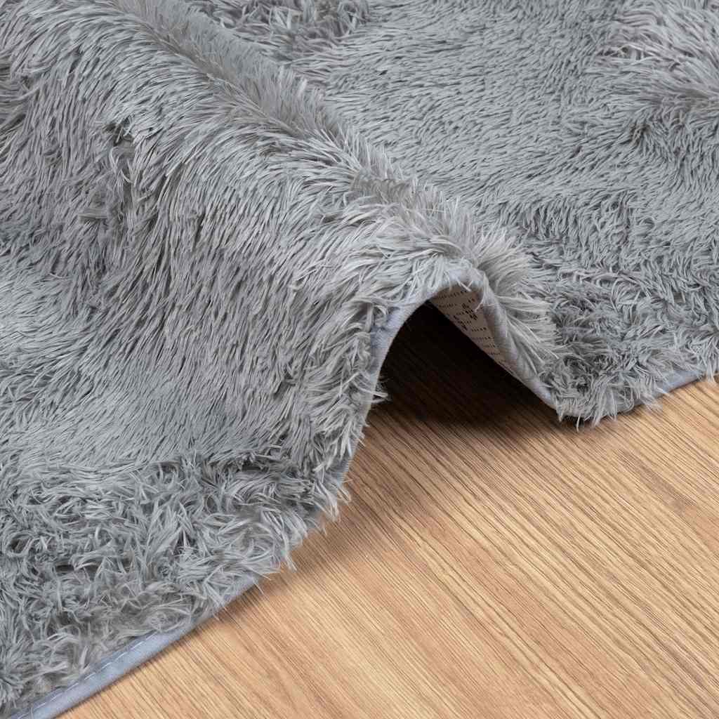 Shaggy Rug High Pile NAVARRA Light Grey 60x100 cm Polyester