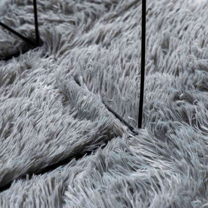 Shaggy Rug High Pile NAVARRA Light Grey 60x100 cm Polyester
