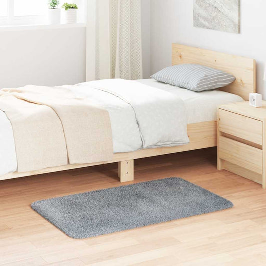 Shaggy Rug High Pile NAVARRA Light Grey 60x100 cm Polyester
