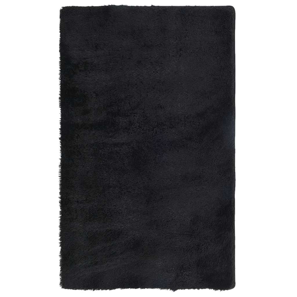 Shaggy Rug High Pile NAVARRA Black 80x150 cm Polyester