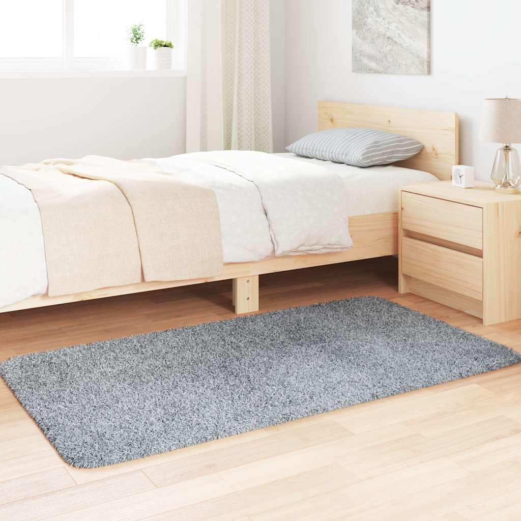 Shaggy Rug High Pile NAVARRA Light Grey 80x150 cm Polyester