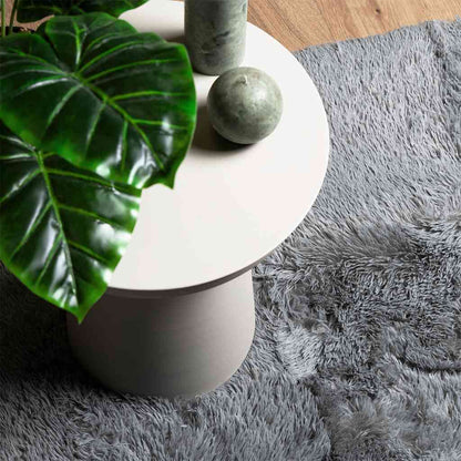 Shaggy Rug High Pile NAVARRA Light Grey 80x150 cm Polyester
