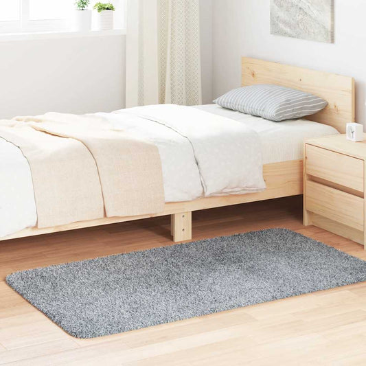 Shaggy Rug High Pile NAVARRA Light Grey 80x150 cm Polyester