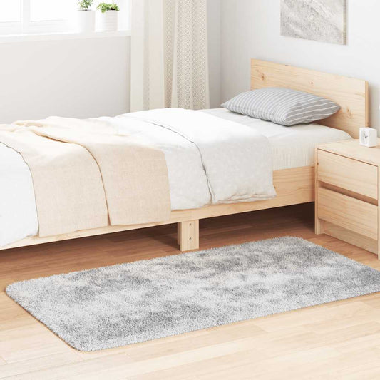 Shaggy Rug High Pile NAVARRA Silver Grey 80x150 cm Polyester