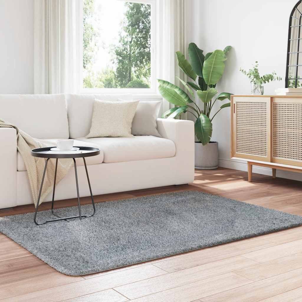 Shaggy Rug High Pile NAVARRA Light Grey 120x170 cm Polyester