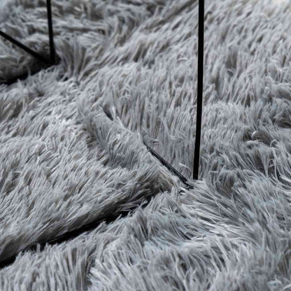 Shaggy Rug High Pile NAVARRA Light Grey 120x170 cm Polyester