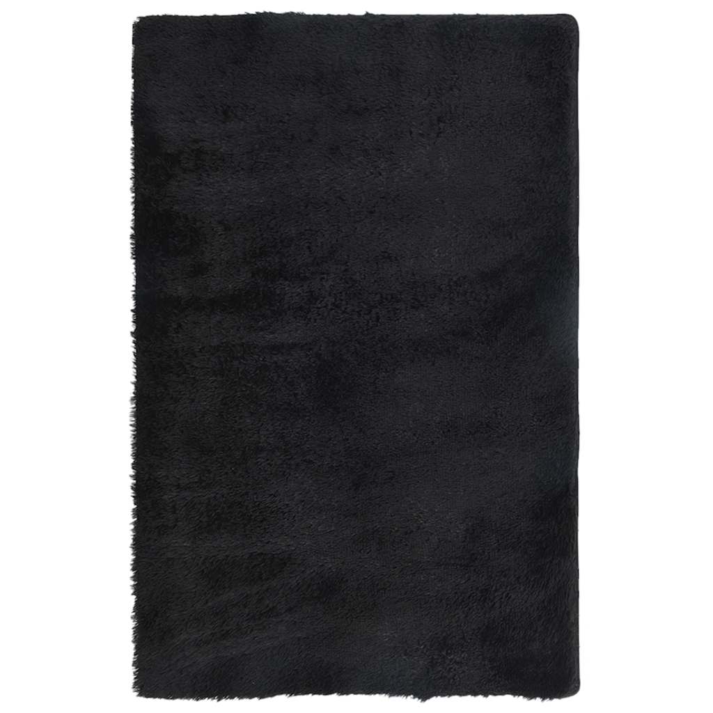 Shaggy Rug High Pile NAVARRA Black 130x200 cm Polyester