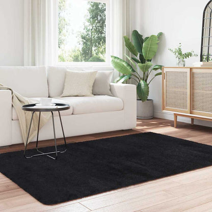 Shaggy Rug High Pile NAVARRA Black 130x200 cm Polyester