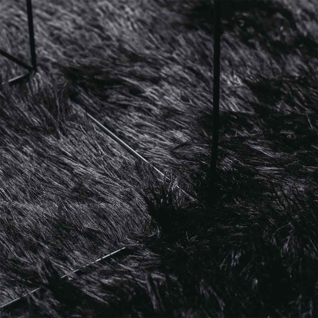 Shaggy Rug High Pile NAVARRA Black 130x200 cm Polyester