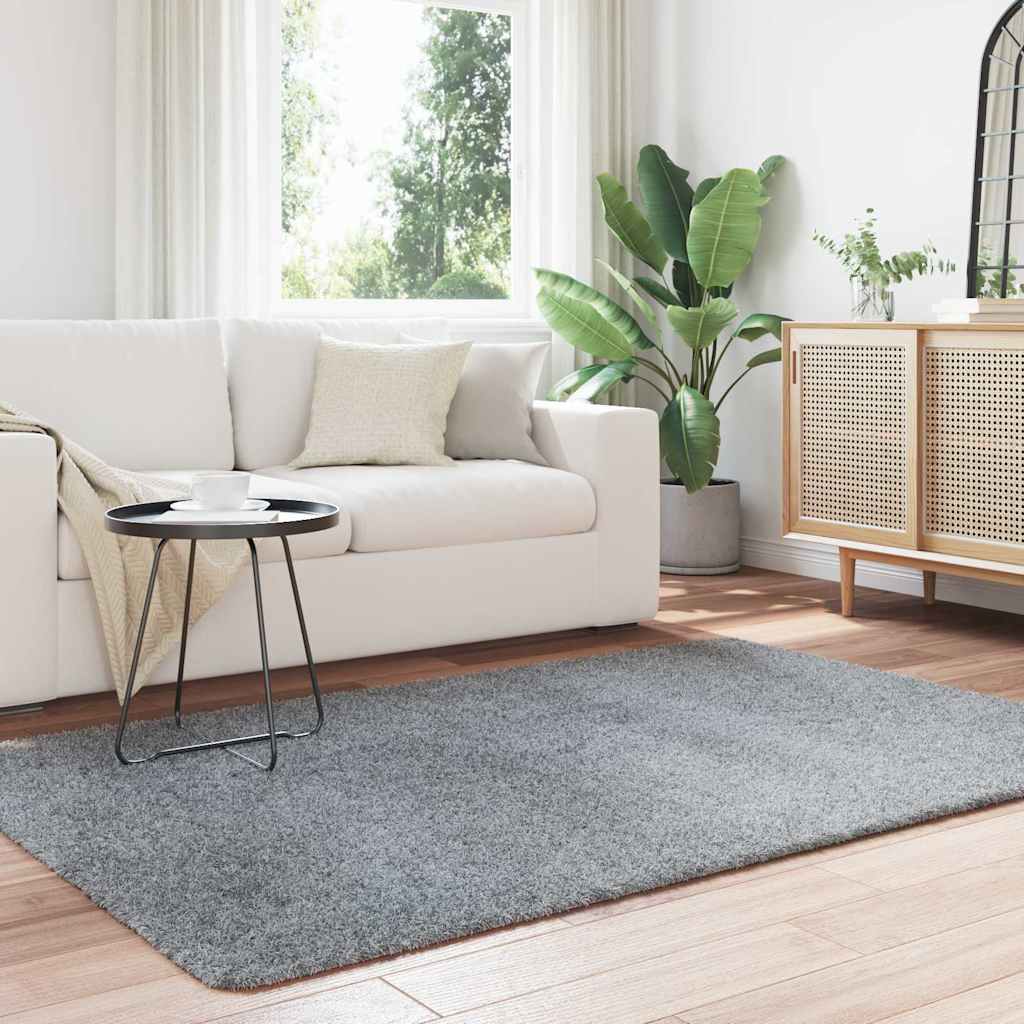 Shaggy Rug High Pile NAVARRA Light Grey 130x200 cm Polyester