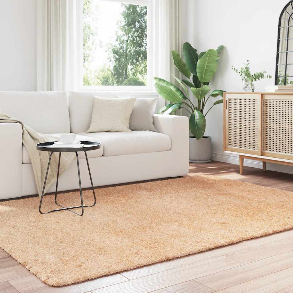 Shaggy Rug High Pile NAVARRA Beige 160x230 cm Polyester