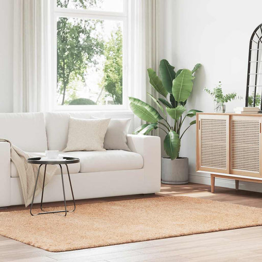 Shaggy Rug High Pile NAVARRA Beige 160x230 cm Polyester