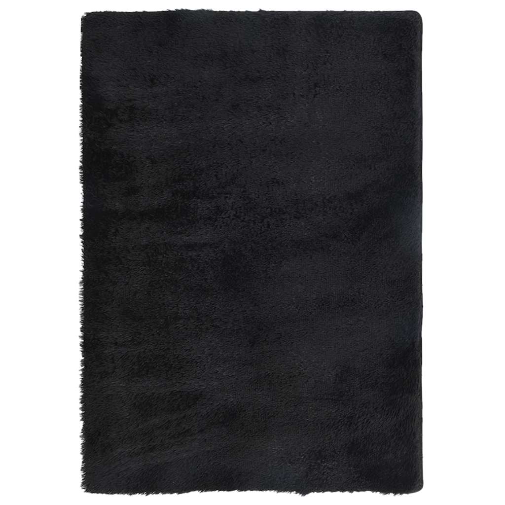 Shaggy Rug High Pile NAVARRA Black 160x230 cm Polyester