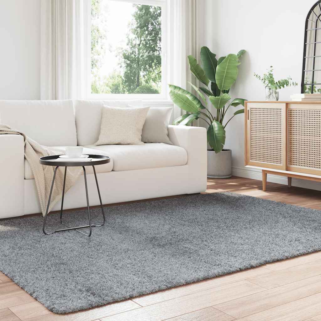 Shaggy Rug High Pile NAVARRA Light Grey 160x230 cm Polyester
