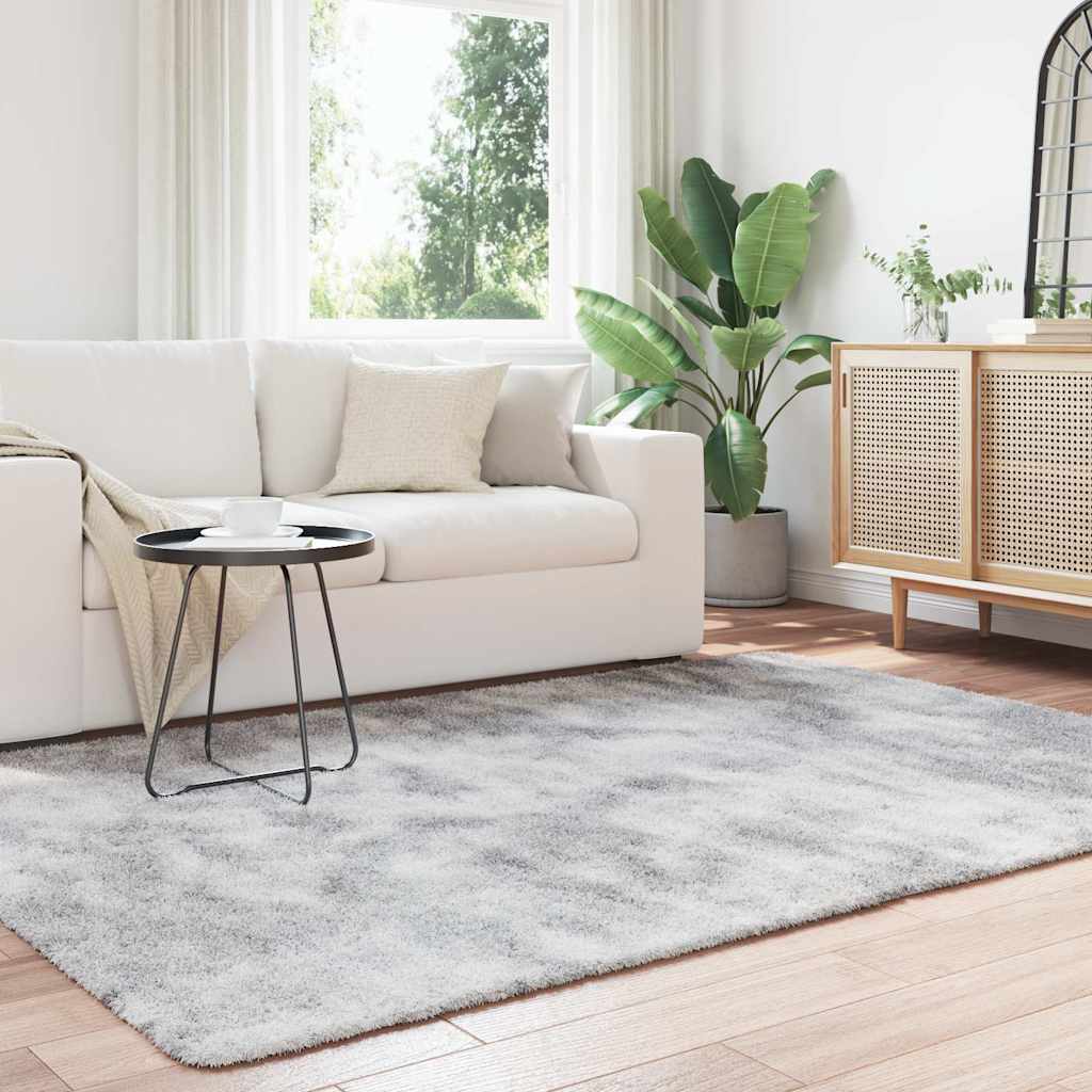 Shaggy Rug High Pile NAVARRA Silver Grey 160x230 cm Polyester