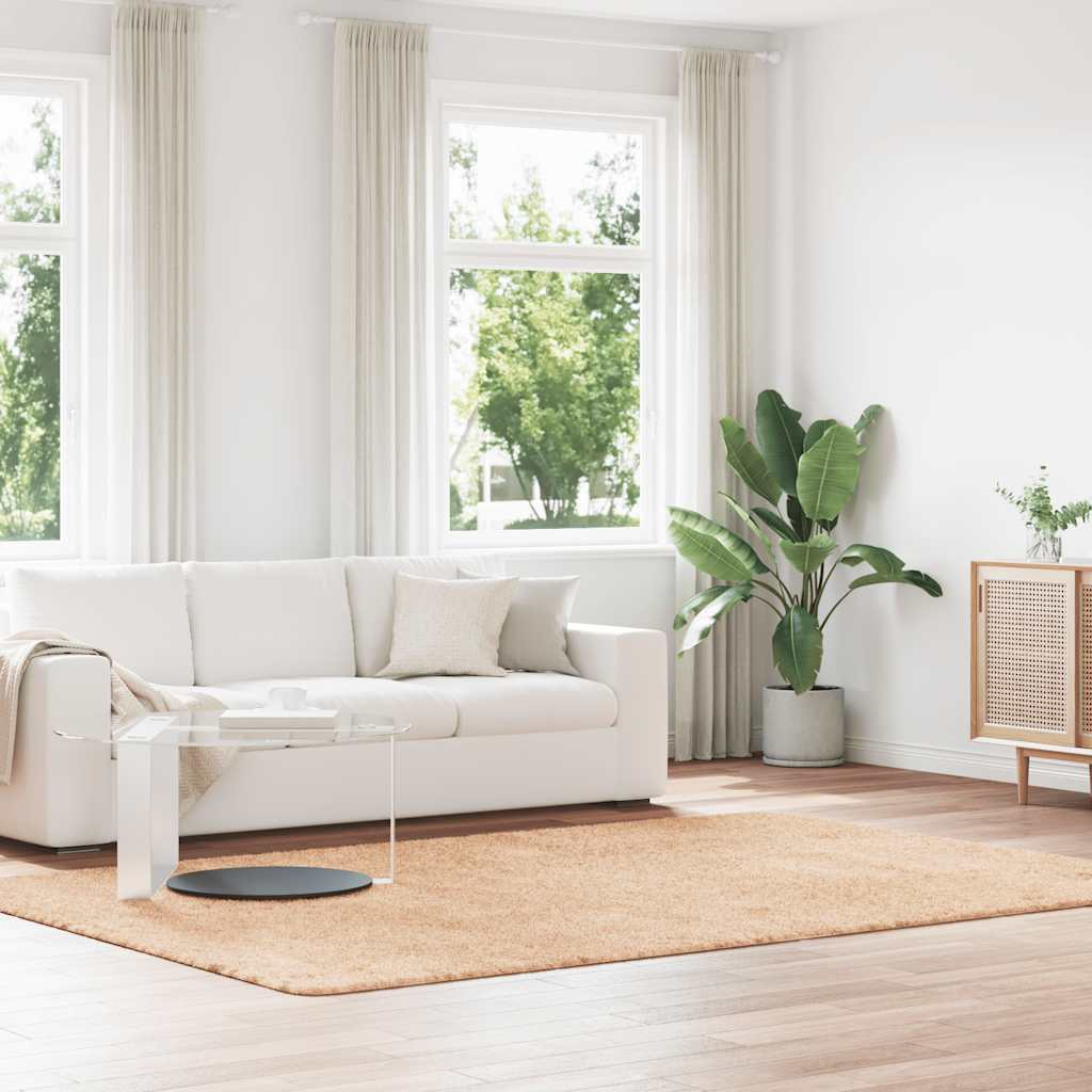 Shaggy Rug High Pile NAVARRA Beige 200x290 cm Polyester