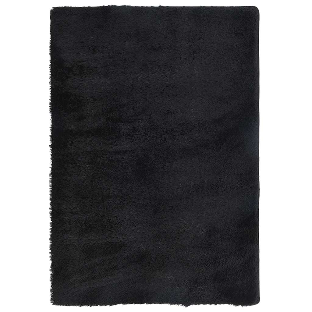 Shaggy Rug High Pile NAVARRA Black 200x290 cm Polyester