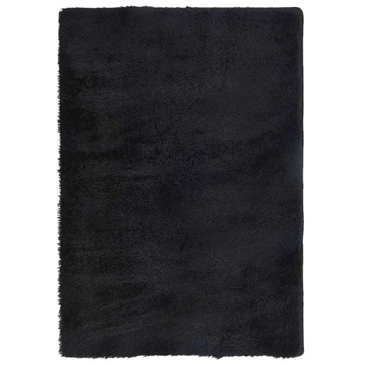 Shaggy Rug High Pile NAVARRA Black 200x290 cm Polyester