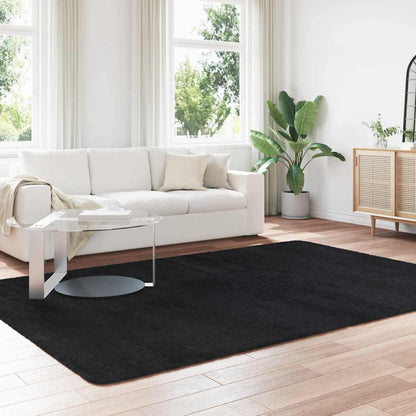 Shaggy Rug High Pile NAVARRA Black 200x290 cm Polyester