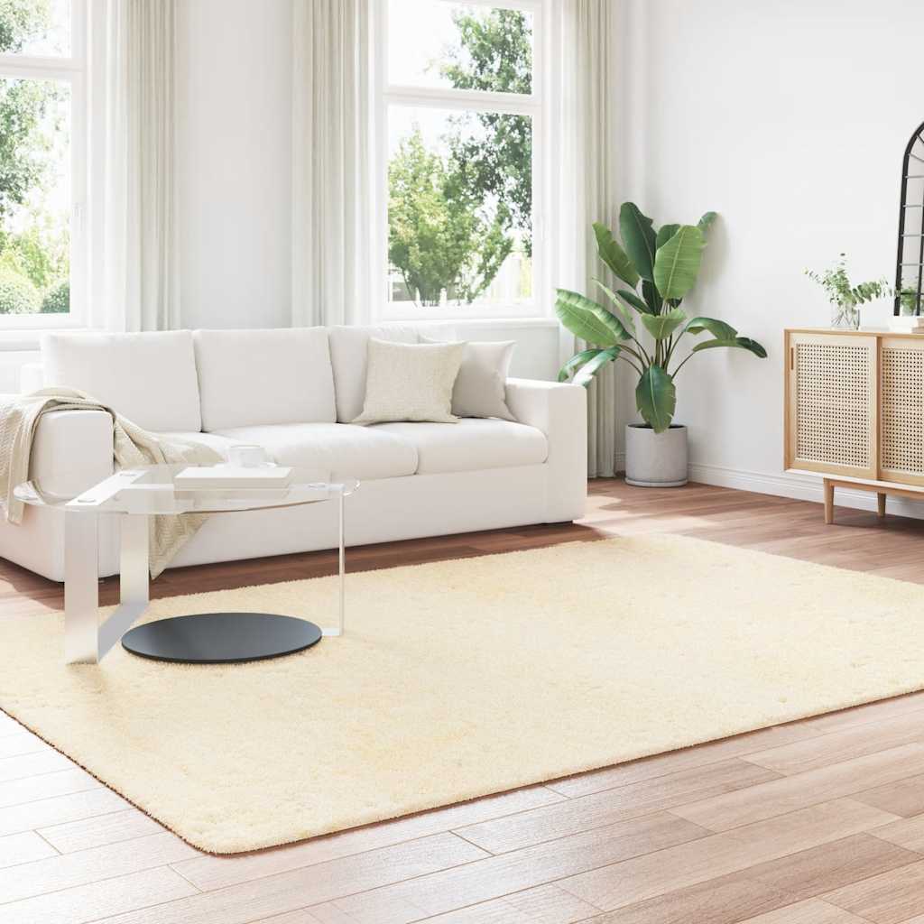 Shaggy Rug High Pile NAVARRA Cream 200x290 cm Polyester