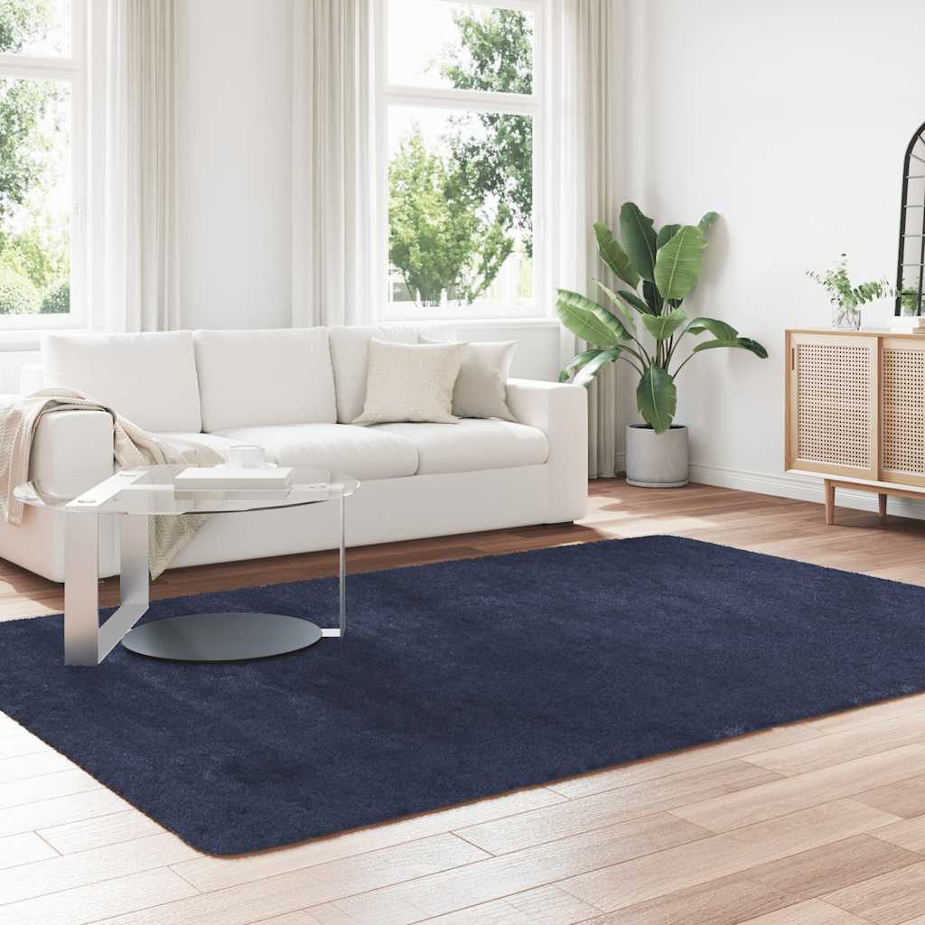 Shaggy Rug High Pile NAVARRA Navy 200x290 cm Polyester