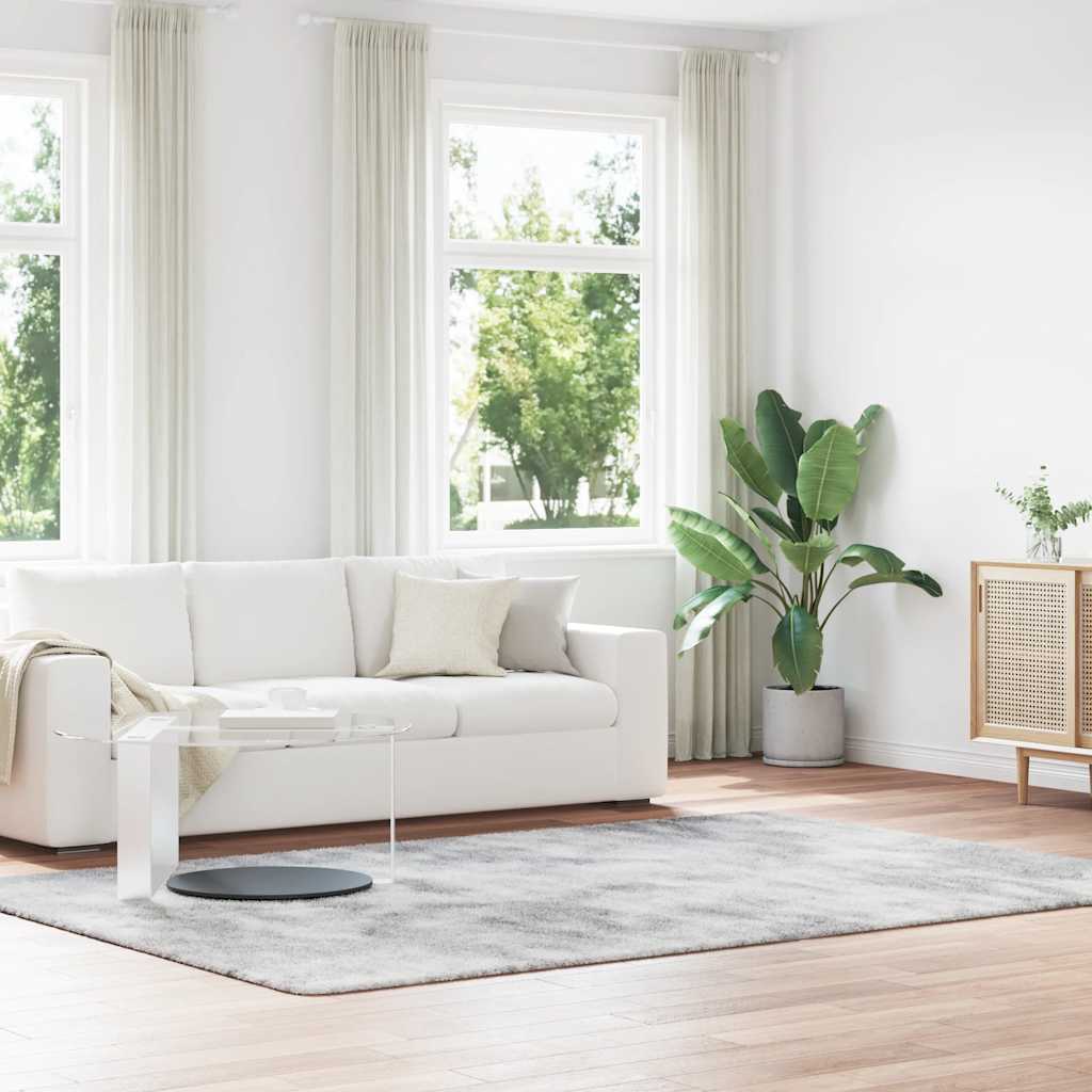 Shaggy Rug High Pile NAVARRA Silver Grey 200x290 cm Polyester