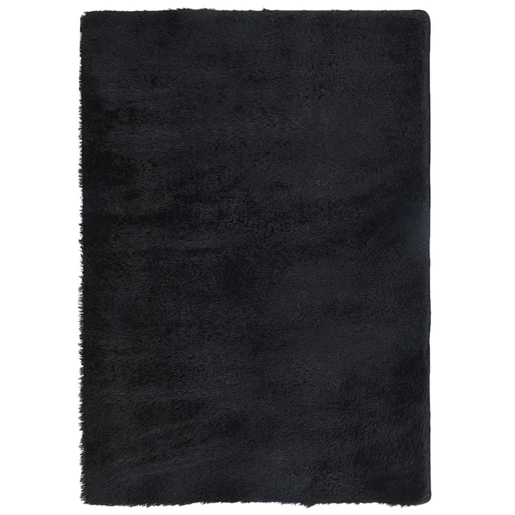 Shaggy Rug High Pile NAVARRA Black 240x340 cm Polyester