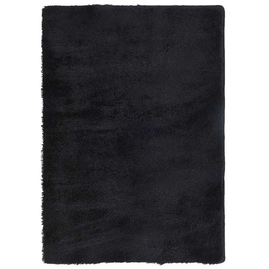 Shaggy Rug High Pile NAVARRA Black 240x340 cm Polyester