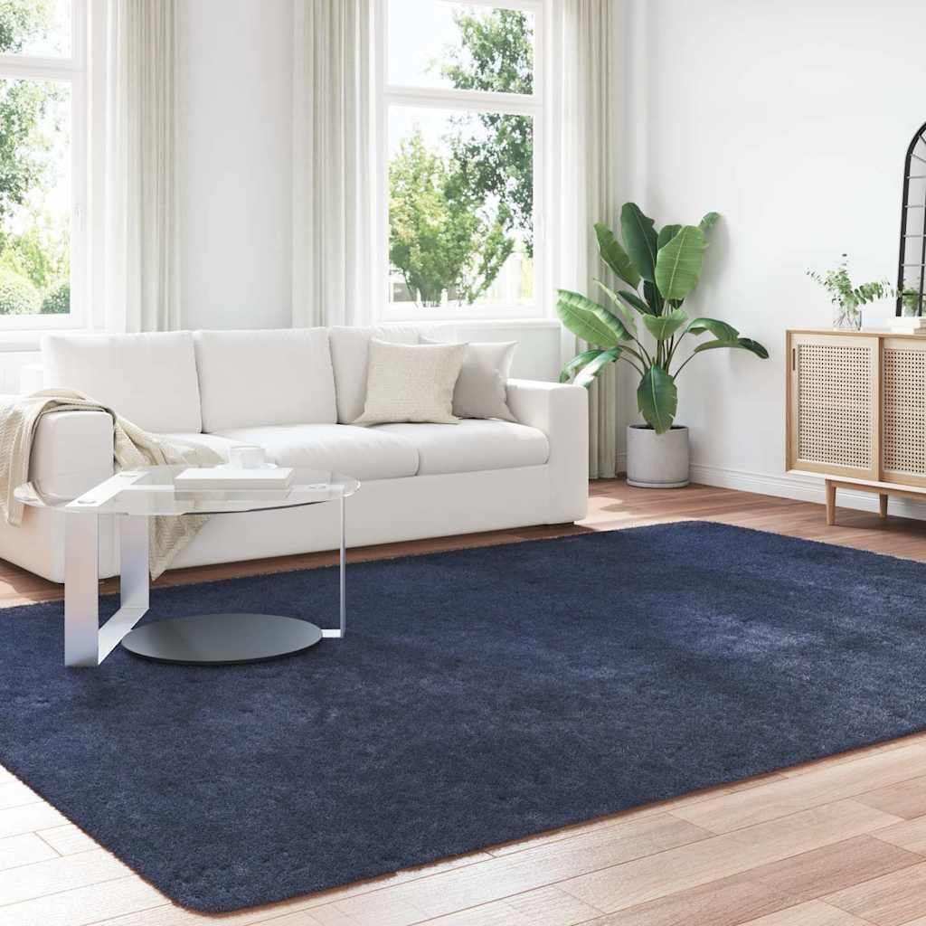 Shaggy Rug High Pile NAVARRA Navy 240x340 cm Polyester