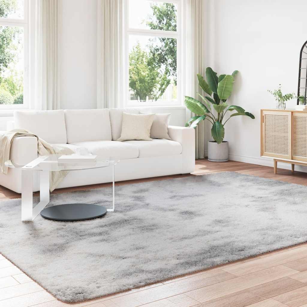 Shaggy Rug High Pile NAVARRA Silver Grey 240x340 cm Polyester