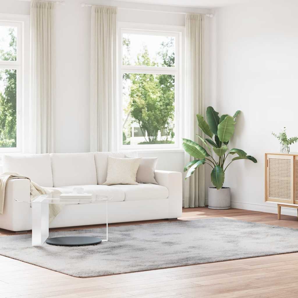 Shaggy Rug High Pile NAVARRA Silver Grey 240x340 cm Polyester