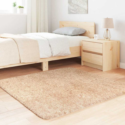 Shaggy Rug High Pile NAVARRA Beige 120x120 cm Polyester