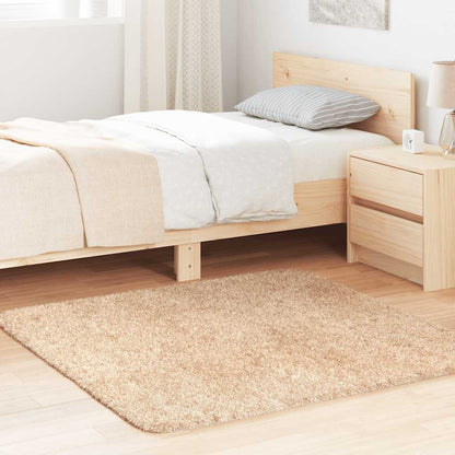 Shaggy Rug High Pile NAVARRA Beige 120x120 cm Polyester