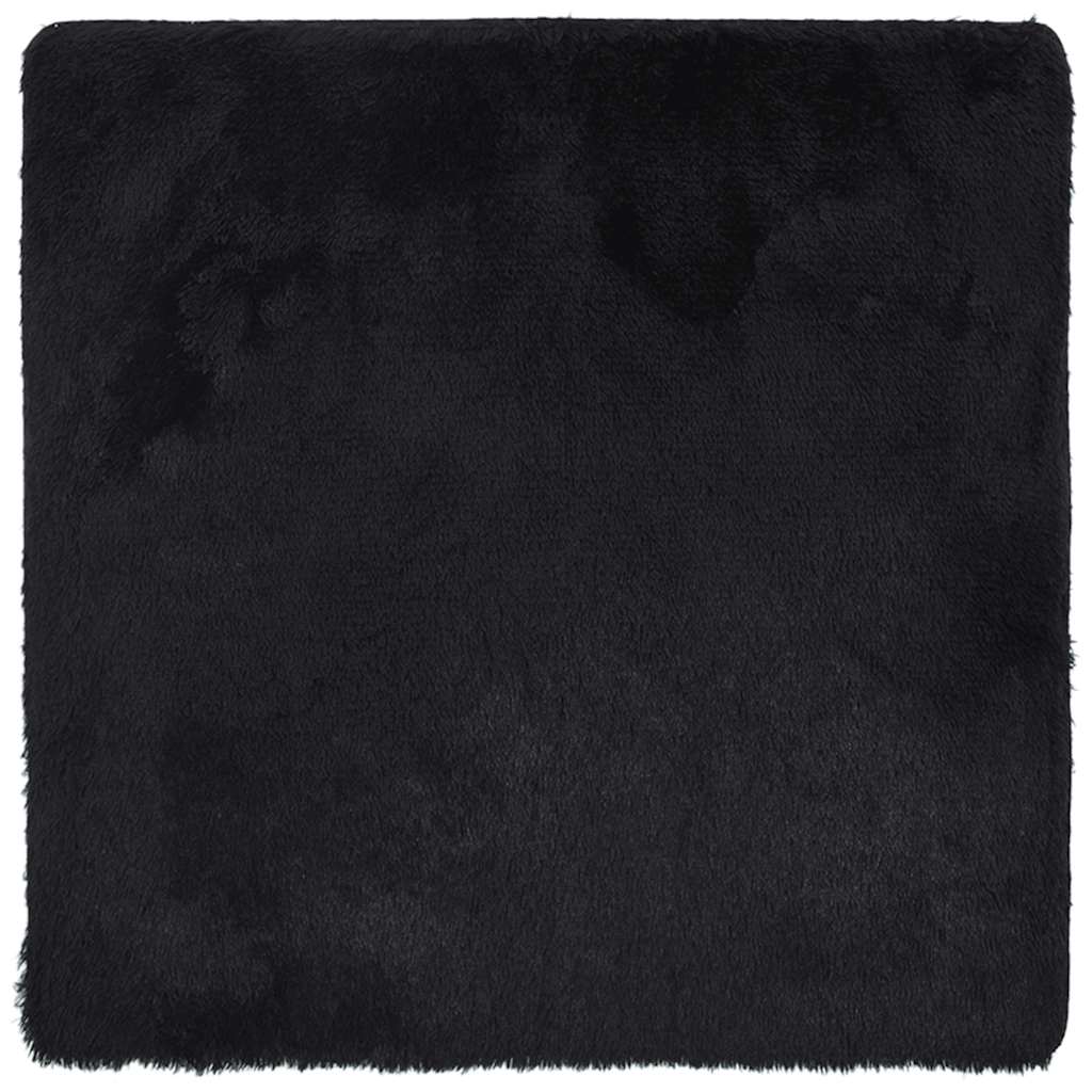 Shaggy Rug High Pile NAVARRA Black 120x120 cm Polyester